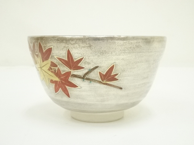 道具 ] - 道具 京焼 手塚桐鳳造 銀彩紅葉文茶碗（共箱） | ネット